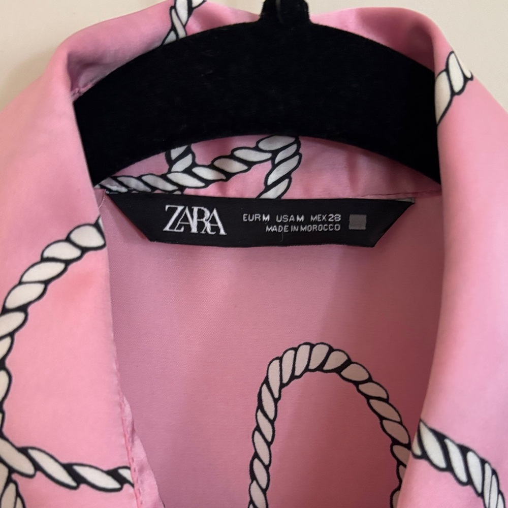 Zara Pink Rope Pattern Blouse - Picture 2 of 4